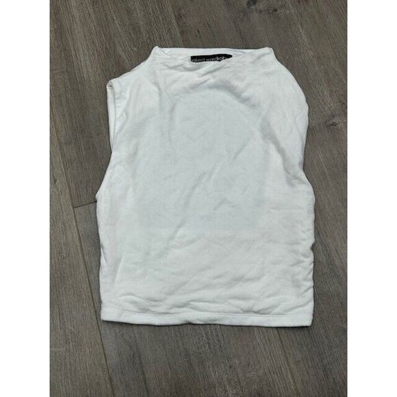 Naked Wardrobe Tank Top Sleeveless Cut Out Back Pullover Crew Neck White Size XS - Picture 1 of 7